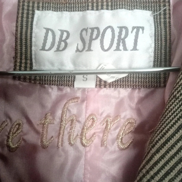 DB Sport Floral Embroidered Glenn Plaid Two Button Lined Blazer Size Small - Picture 7 of 9